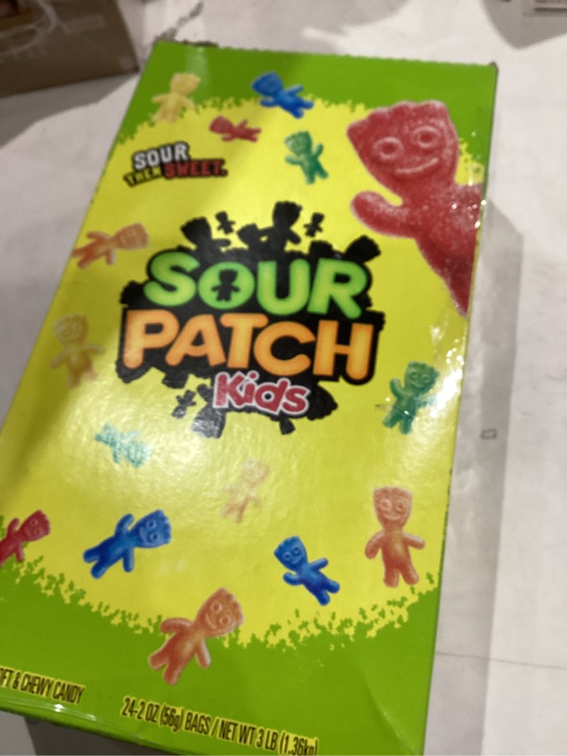 Condition photo showing Good Condition for SOUR PATCH KIDS Soft & Chewy Candy, Bulk Christmas Candy Stocking Stuffers, 24 - 2 oz Bags