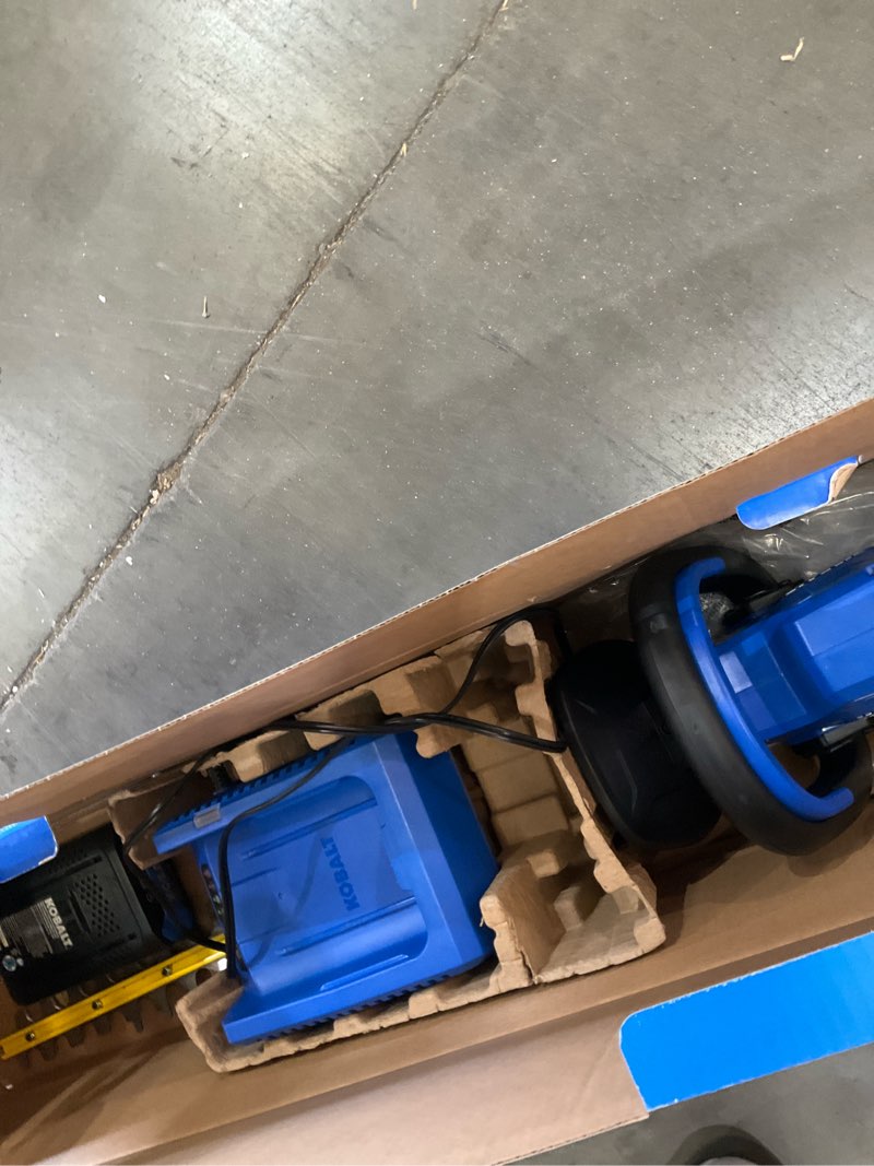 Condition photo showing As Is for kobalt gen4 40-volt 24-in battery hedge trimmer