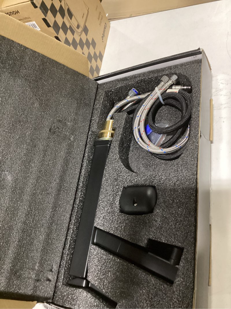 Condition photo showing New/Like New for miaohui vessel sink faucet with pull out sprayer, tall bathroom sink faucet with 3 spray mode, high bathroom faucets for sink 1 hole, single handle modern vanity faucet with fountain mode, matte black tall matte black