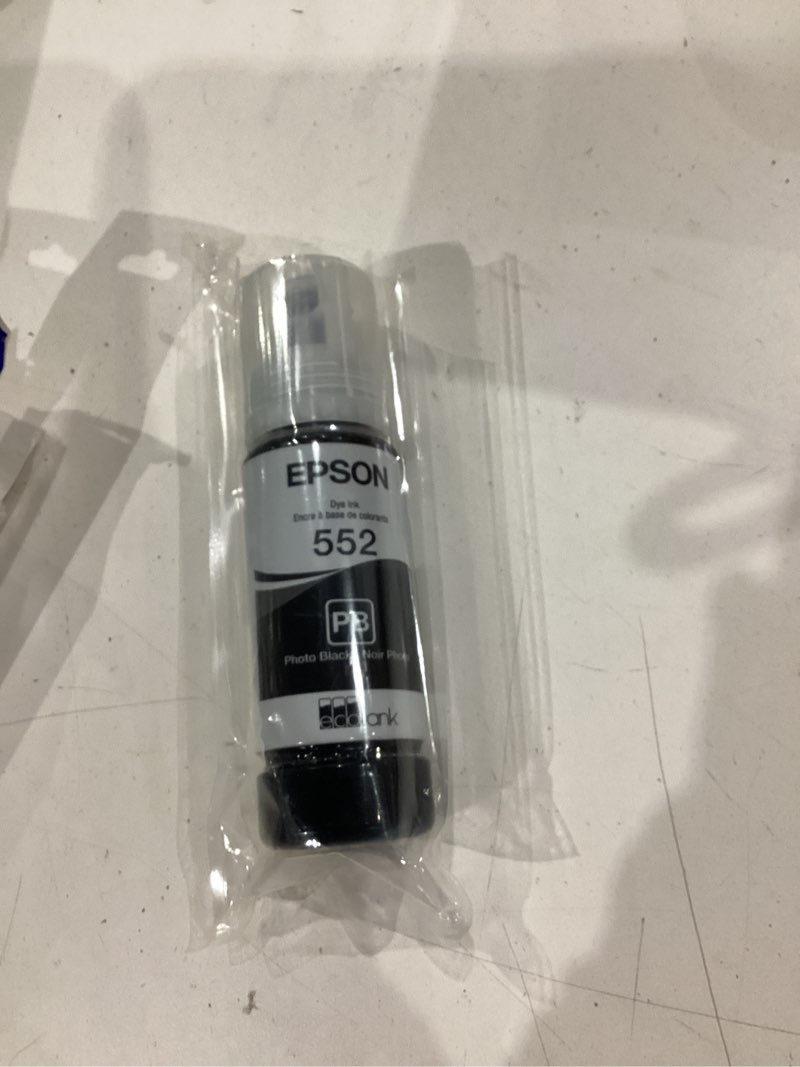 Condition photo showing As Is for epson 552 ecotank ink ultra-high capacity bottle photo black (t552120-s) works with et-8500, 8550 1 count (pack of 1)