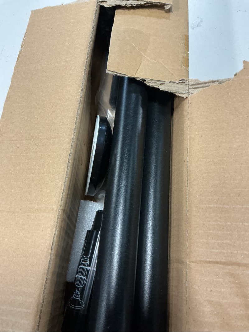 Condition photo showing As Is for zocone tension curtain rod 51-168in(4-14ft),no drill curtain rods for window outdoor patio,adjustable shower curtain rod for bathroom renter friendly,heavy duty extra long tension rod never rust black 51-168 inches