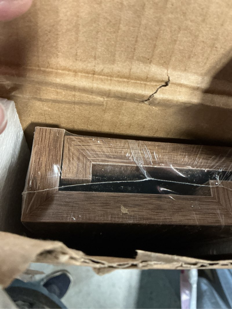 Condition photo showing New/Like New for Fun Memories Picture Ledge Shelf, 48 Inch Floating Shelves Set of 2, Large Nursery Book Shelves for Toys Storage, Kids Bookshelf Wall Mounted for Wall Decor Books Photo Frames, Walnut