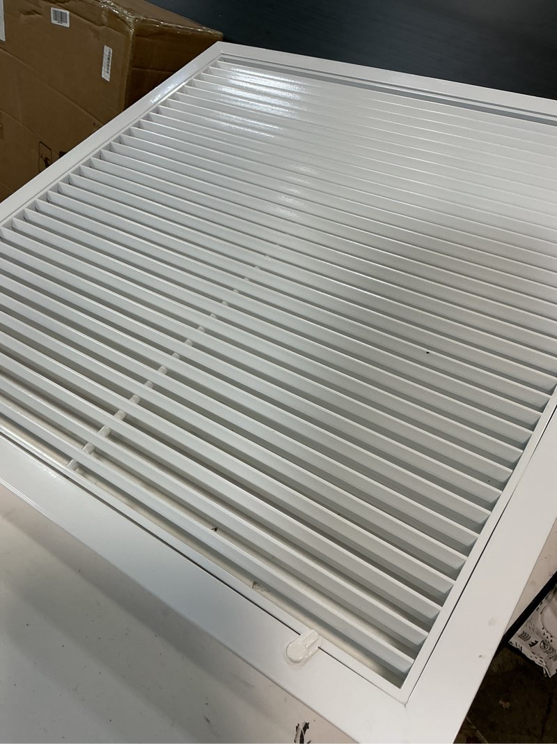 Condition photo showing Good Condition for 25" x 25" aluminum return filter grille - easy airflow - linear bar grilles [outer dimensions: 27.5w x 27.5h] 25 x 25
