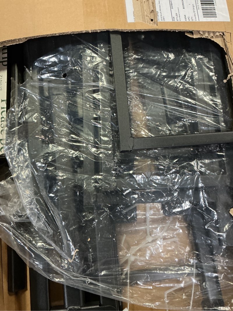 Condition photo showing As Is for ZINUS SmartBase Compack Mattress Foundation, 14 Inch Metal Bed Frame, No Box Spring Needed, Sturdy Steel Slat Support, Queen Queen Metal Slats