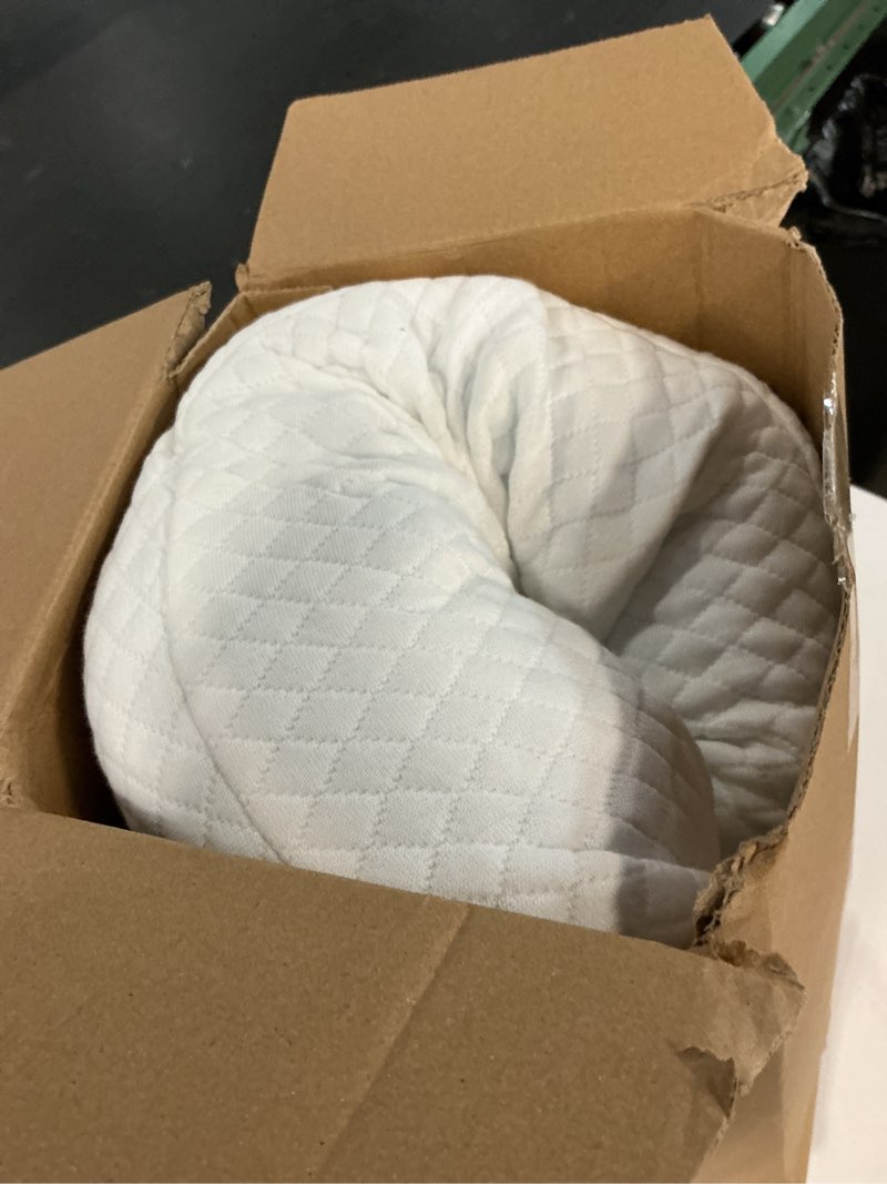 Condition photo showing Good Condition for leg pillow for side sleepers, memory foam knee pillow for side sleeping, leg elevation pillow for hip/back/sciatica pain relief helps spine alignment -18"x30" (4 inches) (white, l) white large