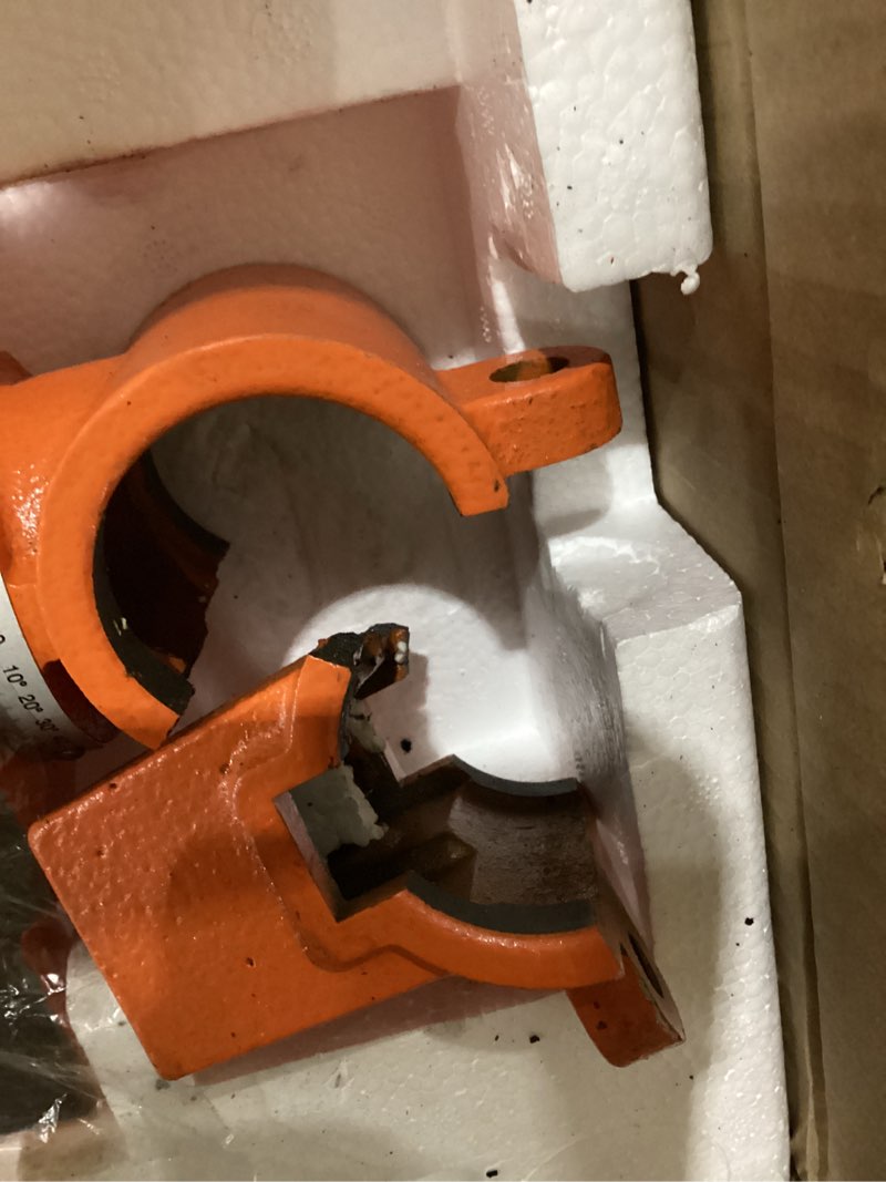 Condition photo showing As Is for (Damaged) VEVOR 10 in Benchtop Drill Press, 6.2A Induction Motor, Tabletop Drilling Machine with 610/940 / 1500/2150 / 2800 RPM Adjustable Speed, 0-45° Tilting Worktable, LED Work Light, for Wood Metal 10in-6.2A