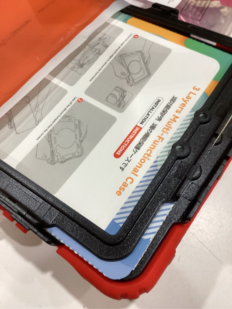 Condition photo showing Good Condition for seymac stock case for samsung galaxy tab s10 lite / s10 fe / s9 fe 5g / s9 tablet case 10.9''/ 11'' protective with screen protector, pen holder, 360 rotate stand, hand strap, shoulder strap, red 10.9 inch - tab s10 lite/ s10 fe/ s9 fe/ s9 red
