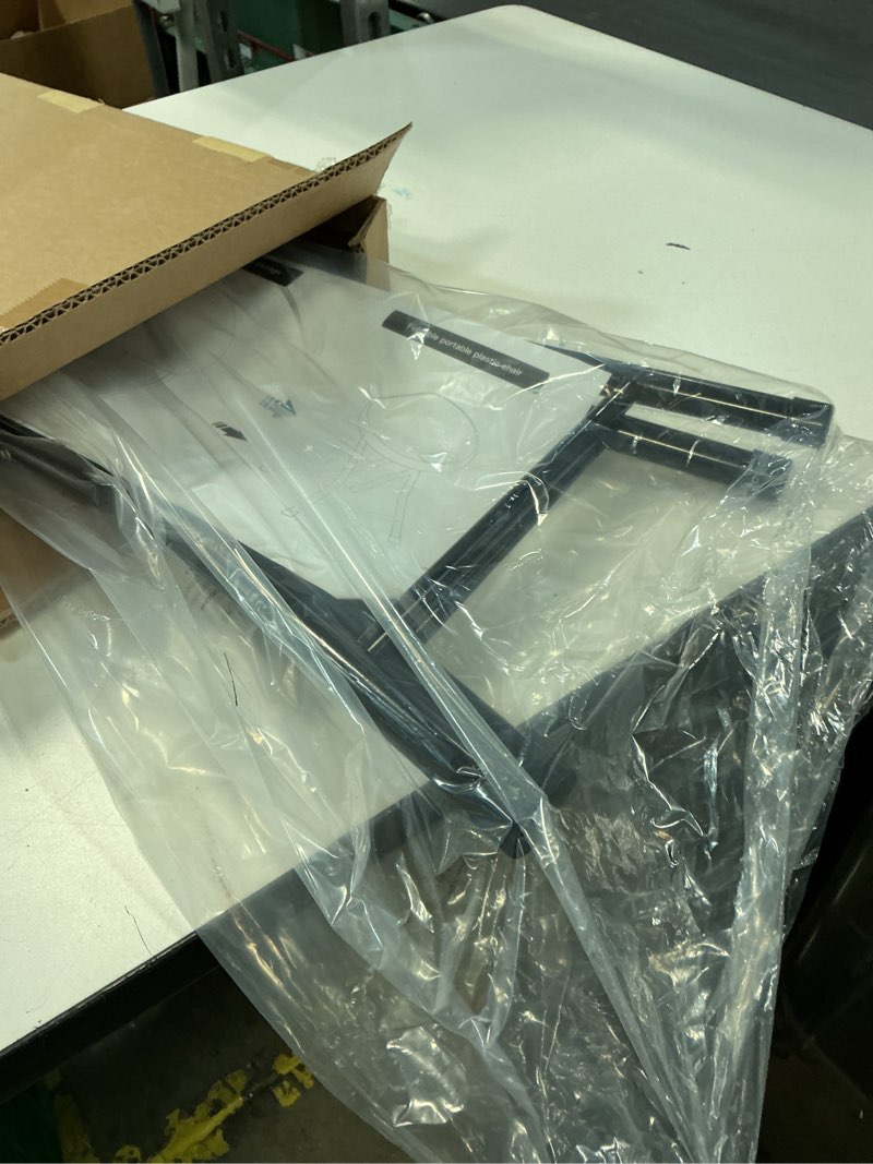 Condition photo showing New/Like New for coozment folding stool, 550lbs capacity foldable stool with handle, portable stools for adults heavy duty, folding chair outdoor/indoor, 18 inch collapsible stool for camping,home(set of 1, black)