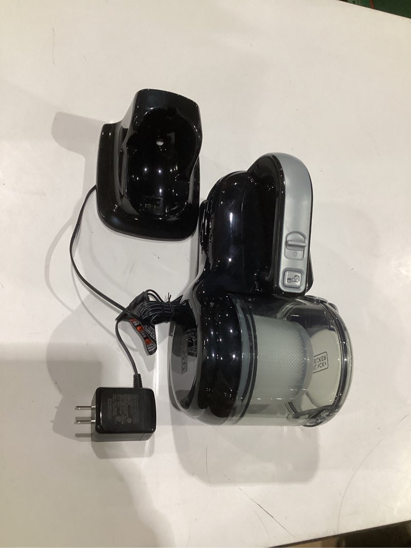 Condition photo showing Good Condition for (not tested)black+decker dust buster pivot vac handheld vacuum cordless, car vacuum portable rechargeable, extendible crevice tool and 200 degree pivoting nozzle, strong suction, lightweight (bdh2000pl)