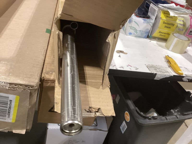 Condition photo showing As Is for similiar product1 inch double curtain rods 72 to 144 inches, adjustable telescoping window drapery rod, dual heavy duty curtain rods with iron-finials for sliding glass door, patio, bedroom, kitchen, brushed nickel 72\"-144\" brushed nickel