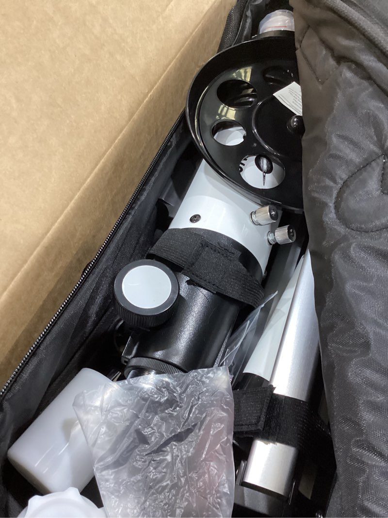 Condition photo showing As Is for Gskyer Telescope, 70mm Aperture 400mm AZ Mount Astronomical Refracting Telescope for Kids Beginners - Travel Telescope with Carry Bag, Phone Adapter and Wireless Remote.
