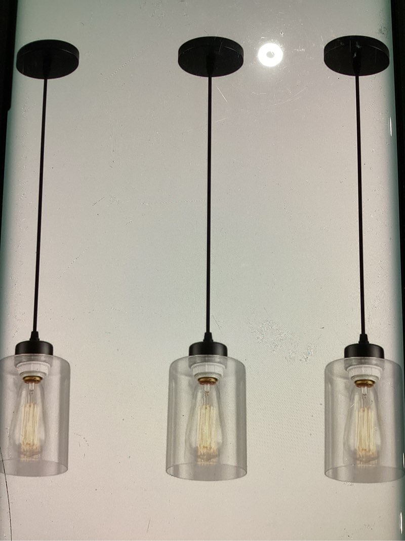 Pendant lights fixture for kitchen or living room adjustable black