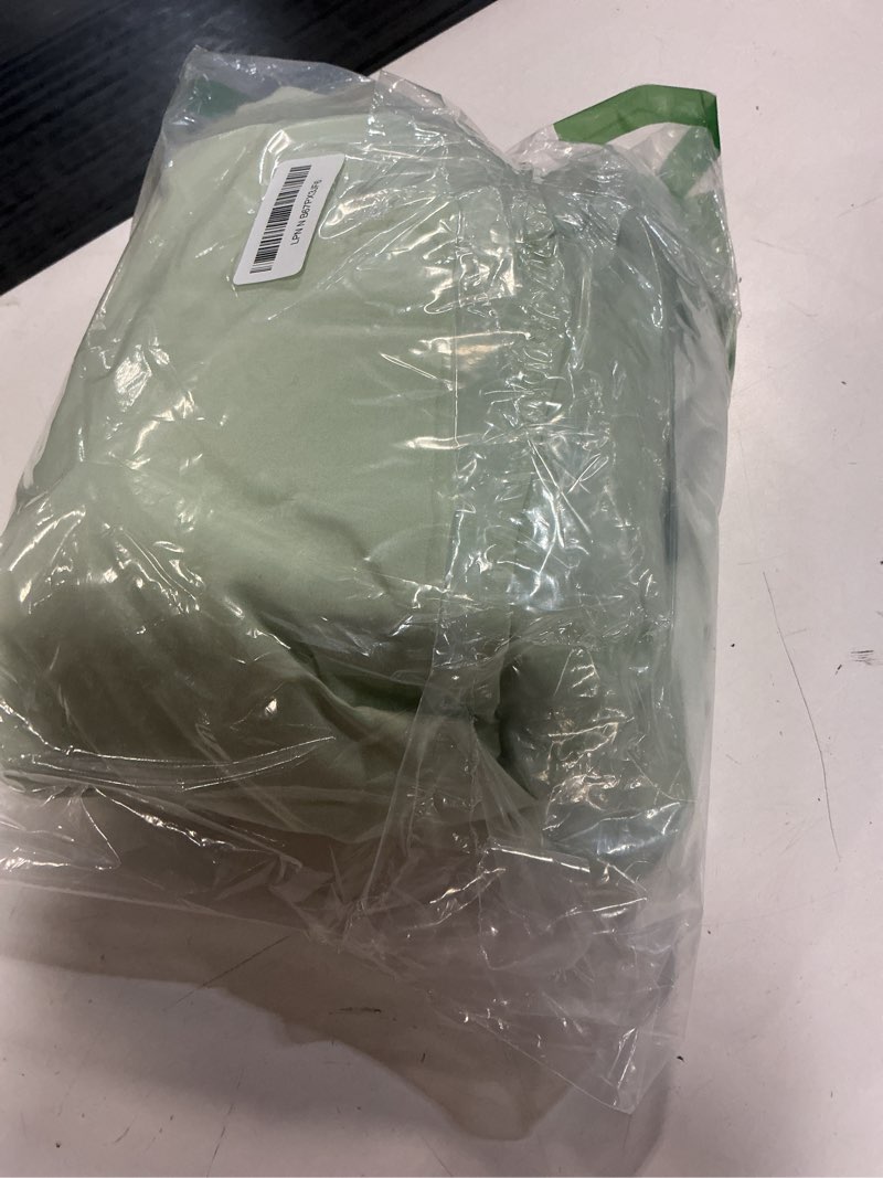 Condition photo showing As Is for cal king size fitted bed sheet - hotel luxury single fitted sheet only - fits mattress up to 16 - extra soft, wrinkle free, breathable - bottom fitted sheet - light sage green single fitted sheet california king 29 - light sage green