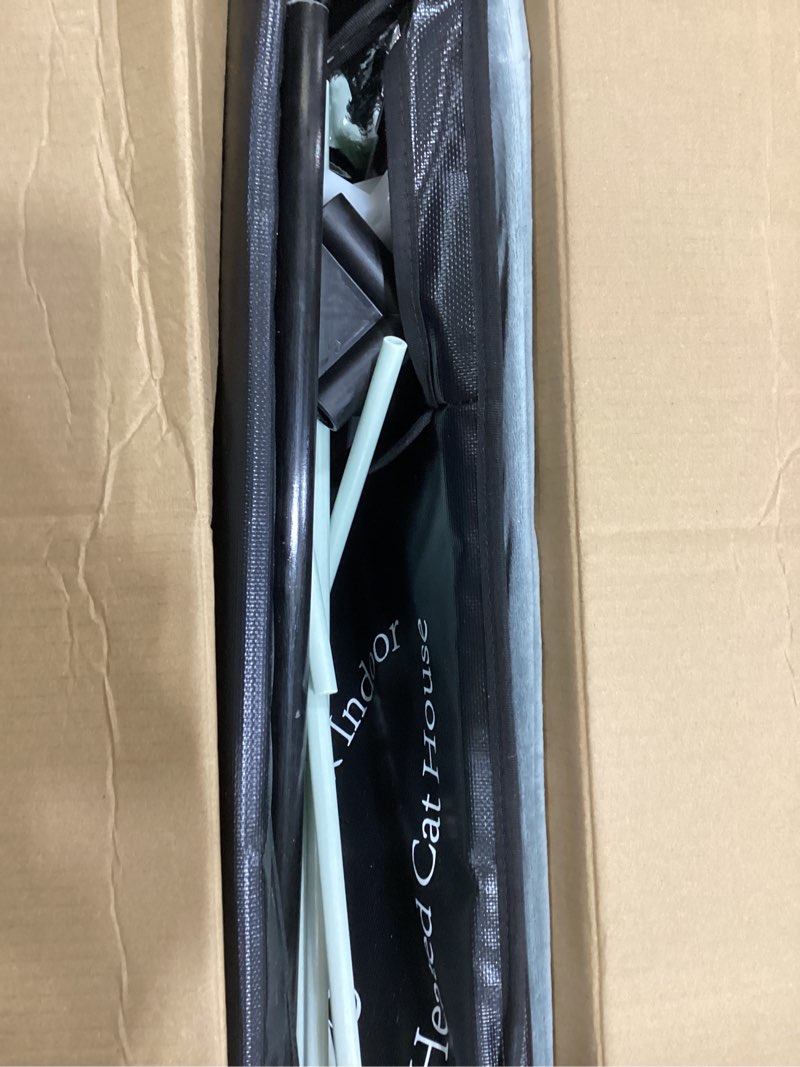 Condition photo showing Good Condition for Heated Cat House for Outside Cat in Winter, Insulated Outdoor Feral Cat Shelter with Cat Heating Pad, 2 Doors,Elevated Waterproof Heated Kitty House (Black, 25"x13.7"x18") Black Cat House 02