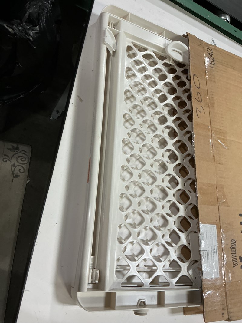 Condition photo showing Good Condition for Toddleroo by North States - Renew 100% Recycled Plastic Baby Gate for Doorway; Sturdy for Indoor & Outdoor Use: Pressure Mounted, No Drill Gate; Made in USA; 26" to 42" Wide, 26" Tall; Pure White