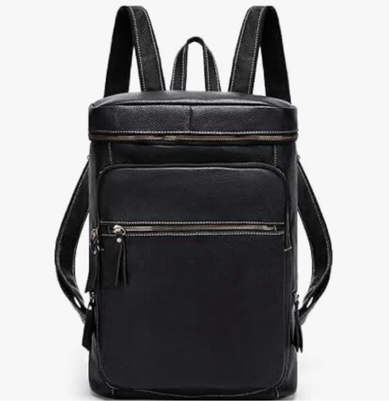 Overdo Retro Genuine Leather Backpack, Men's Fashionable Travel Bag And Camping Backpack, Medium, Bl