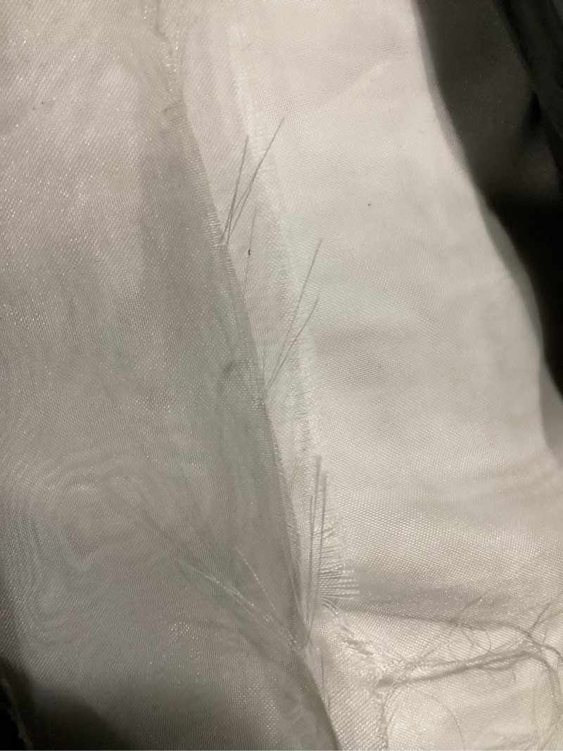 Condition photo showing As Is for ak trading co. 120" wide (10ft wide) x 120 yards roll - sheer voile chiffon fabric - perfect for draping panels and masking for weddings, parties & events, tent draping - white 120 yards white