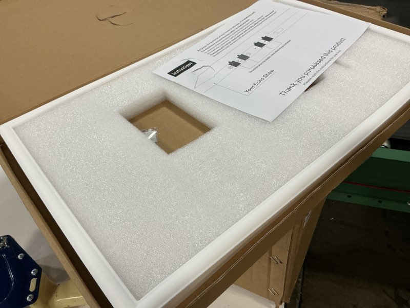 Condition photo showing As Is for white silicone decorative frame for echo show 21, silicone case cover for echo show 21.(white)