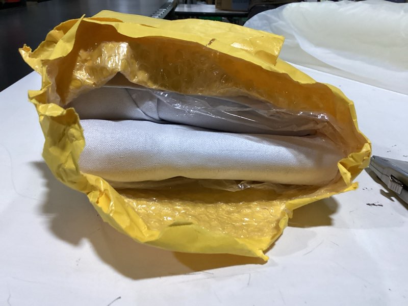 Condition photo showing New/Like New for eclipse pembroke 100% blackout, faux linen grommet window curtains, 84 in long x 42 in wide, thermal insulated and noise reducing curtains for living room, bedroom, 2 curtain panels, white, 84" x 42" white 42"w x 84"l (pack of 2)