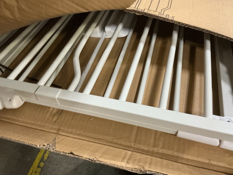 Condition photo showing As Is for Extra Wide Baby Gate 57.5-62.2 Pressure Mounted,Child Dog Pet Safety Gates with Walk Through Door for Doorways Stairs No Drilling in Door,White 57.5-62.2inch