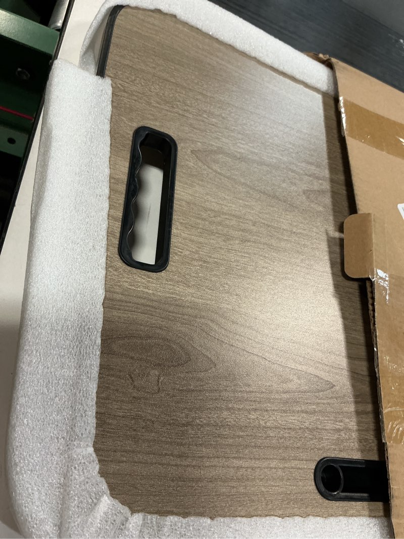 Condition photo showing Good Condition for Foldable Lap Desk, Laptop Bed Desk, Portable Lap Table, Laptop Bed Table with Cup Holder & Tablet Slot & Lifting Handle for Working Writing Drawing & Eating - Gray Wood