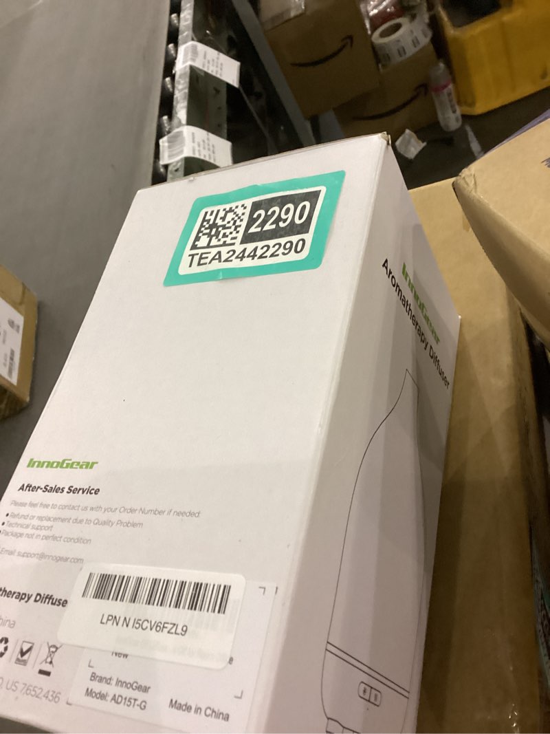 Condition photo showing New/Like New for InnoGear Oil Diffuser, 150ML Ceramic Diffuser for Essential Oils Handcrafted Aromatherapy Diffuser Ultrasonic Cool Mist Humidifier with 2 Mist Modes Waterless Auto Off for Room Office, White Base White Base Medium