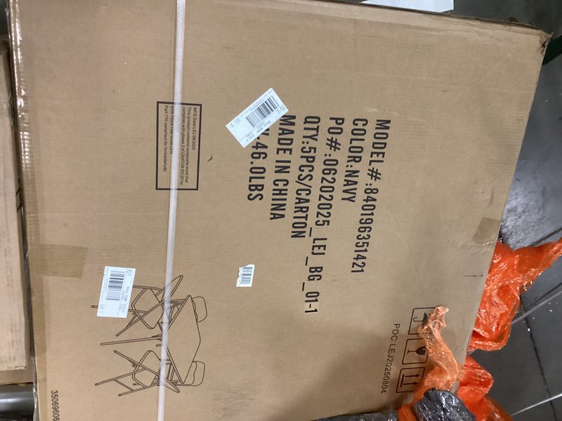 Condition photo showing New/Like New for Flash Furniture Vinyl 5-Pcs Folding Game Table and Chair Set  Navy