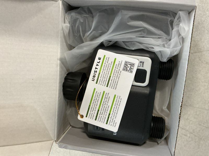 Condition photo showing Good Condition for [all-new 2027] 1700ft wifi sprinkler timer 2 zone, unistyle smart hose timers compatible alexa & google voice and app control, water timer for garden hose with auto & manual modes for garden lawn 2 outlet