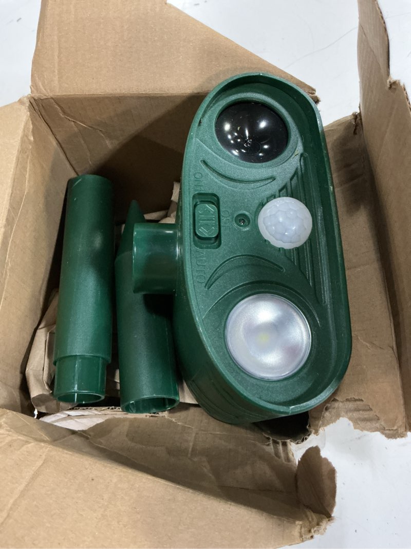 Condition photo showing Good Condition for 2026 upgraded solar animal repellent ultrasonic outdoor 1 pack, ip65 waterproof deer deterrent & cat repellent with motion sensor strobe light, raccoon rabbit squirrel repeller to protect yard garden