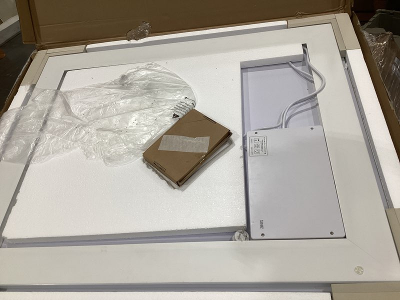 Condition photo showing Good Condition for loaao 55x36 led bathroom mirror with lights, anti-fog, dimmable, backlit + front lit, lighted bathroom vanity mirror for wall, memory function, tempered glass, etl listed led 55"l x 36"w