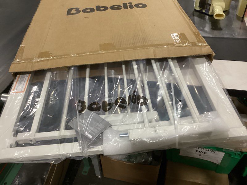 Condition photo showing New/Like New for babelio new version baby gate with cat door adjustable,29-40" metal pet door for stairs & doorways,pressure mounted,no tools needed,white white 29-40" wide, 30" tall