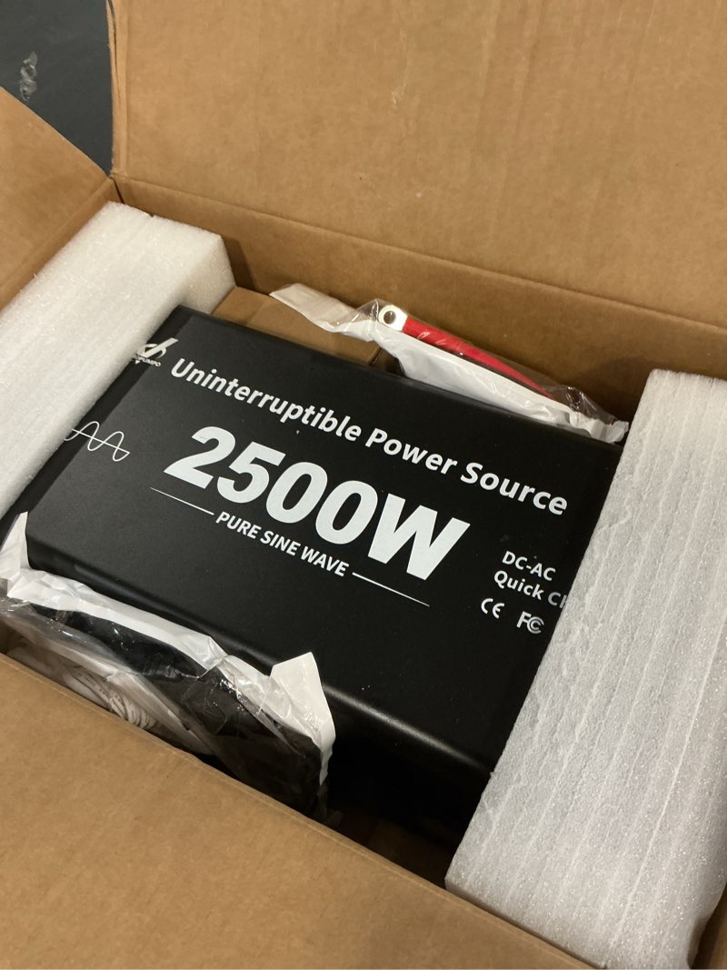 Condition photo showing New/Like New for 2500 Watt Sump Pump Battery Backup System, Pure Sine Wave Output, Professional Backup System in The Event of a Power Outage, Remote Controller with LCD Screen, Automatic Grid and Battery Switchover UPS-2500