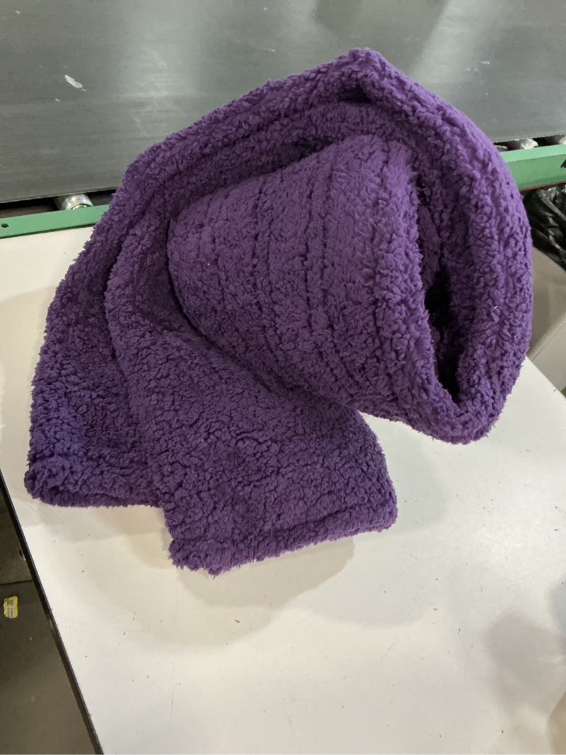 Condition photo showing As Is for electric heated blanket twin size 62"×84" with 9 heating levels & 1-10hs auto off, heating blankets double sided plush sherpa, energy efficient, machine washable, dark purple 09-dark purple twin (62" x 84")