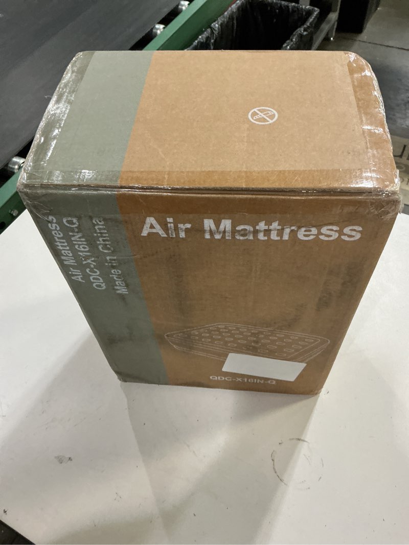 Condition photo showing New/Like New for dumos queen air mattress - 16" inflatable blow up airbed with built-in high capacity pump, double height, non-slip bottom design, weight capacity 660 lbs air bed for home or camping black queen 16 in