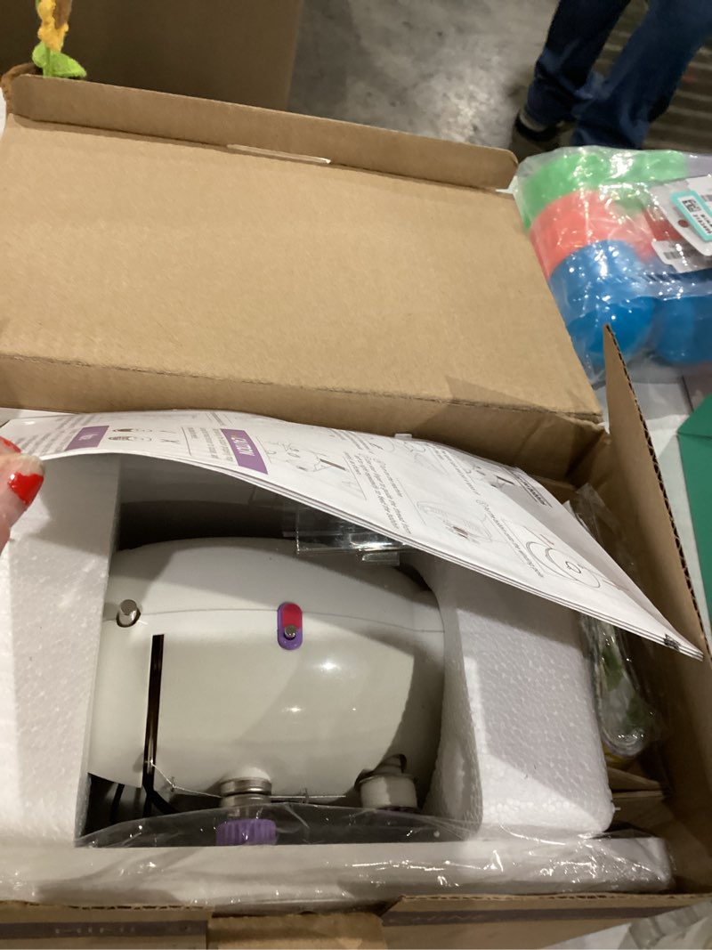 Condition photo showing New/Like New for KPCB Tech Sewing Machine for Beginners [Full Set] with Finger Guard and Fabric Bundles - Mini Sewing Machine with Sewing Kits, Foot Pedal, US Adapter and Extension Table White
