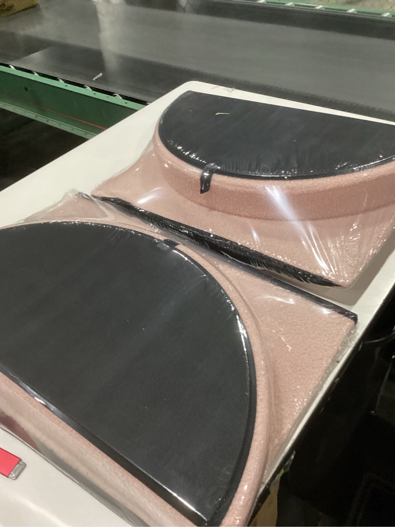 Condition photo showing New/Like New for Large Ottoman with Storage Space, Set of 2 Foldable Footrest Stools, Multifunctional Ottomans Coffee Table (Pink)