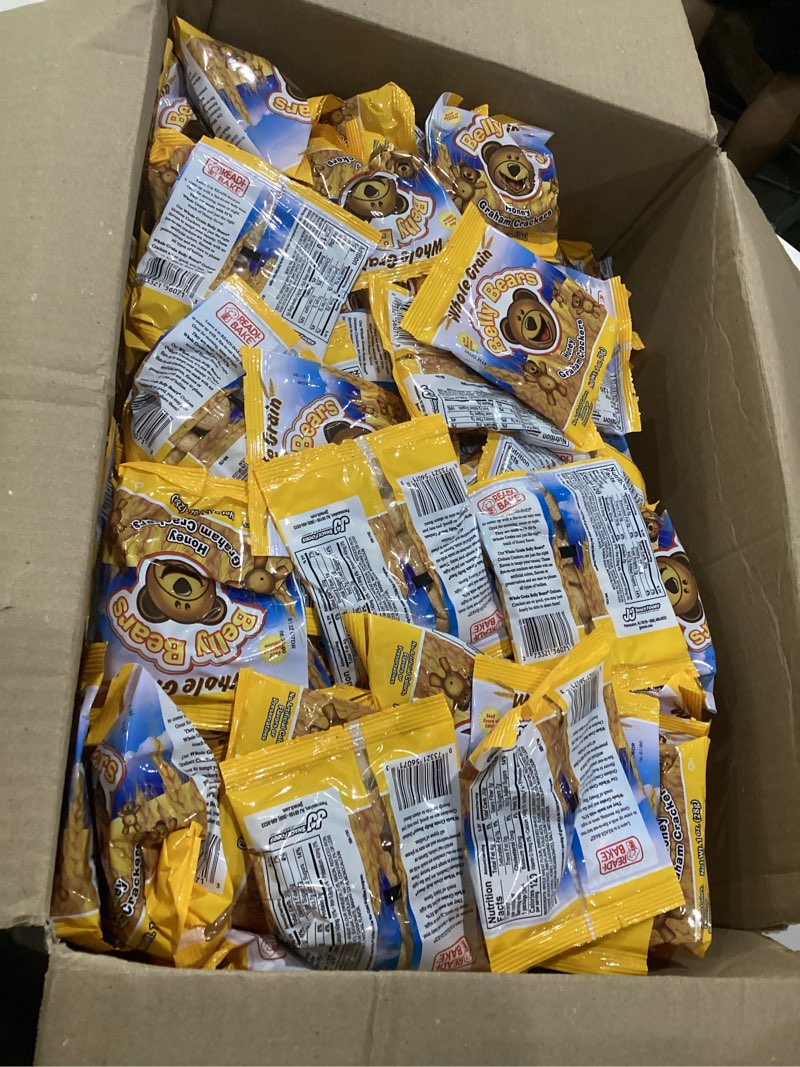 Condition photo showing Good Condition for readi-bake benefit 200ct whole grain belly bears animal cracker snacks, honey graham, 1 ounce packages honey graham 1 ounce (pack of 200)