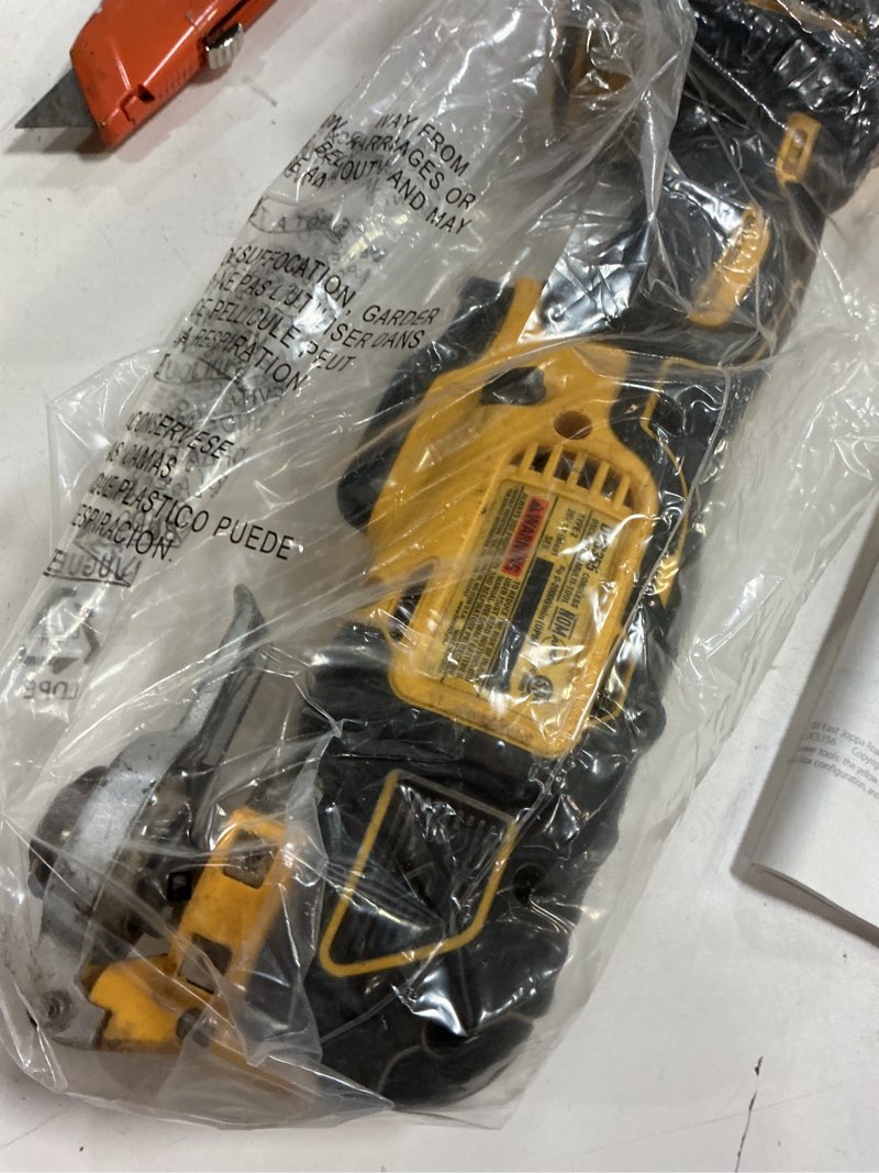 Condition photo showing As Is for dewalt 20v max xr oscillating multi-tool cordless, variable speed brushless motor multitool with led light, extended runtime, includes two wood cutting blades, tool only (dcs356b)