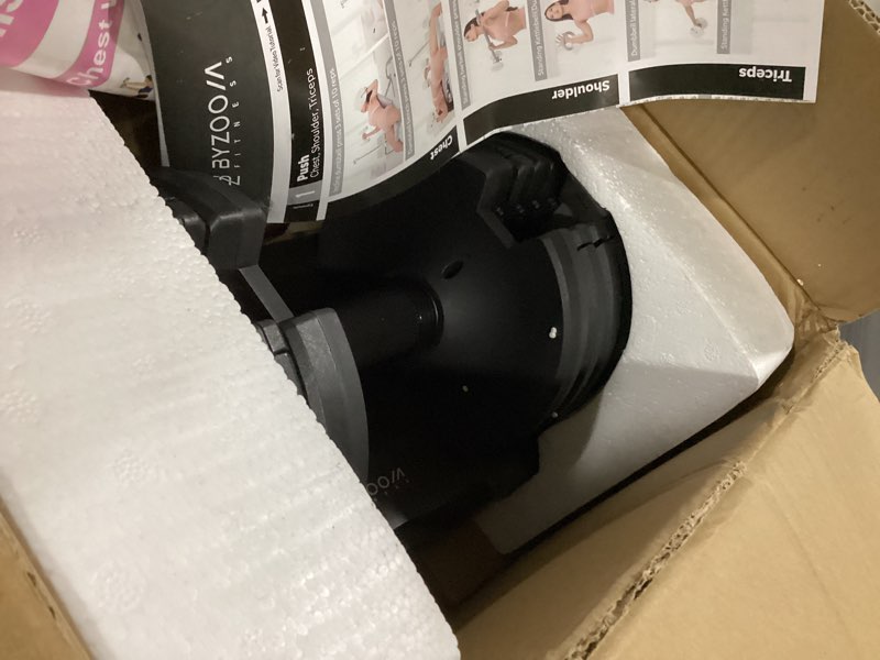 BYZOOM FITNESS Adjustable Dumbbell Set 25lb Single Unit – 5-in-1 Compact Free Weights for Home Gym, 