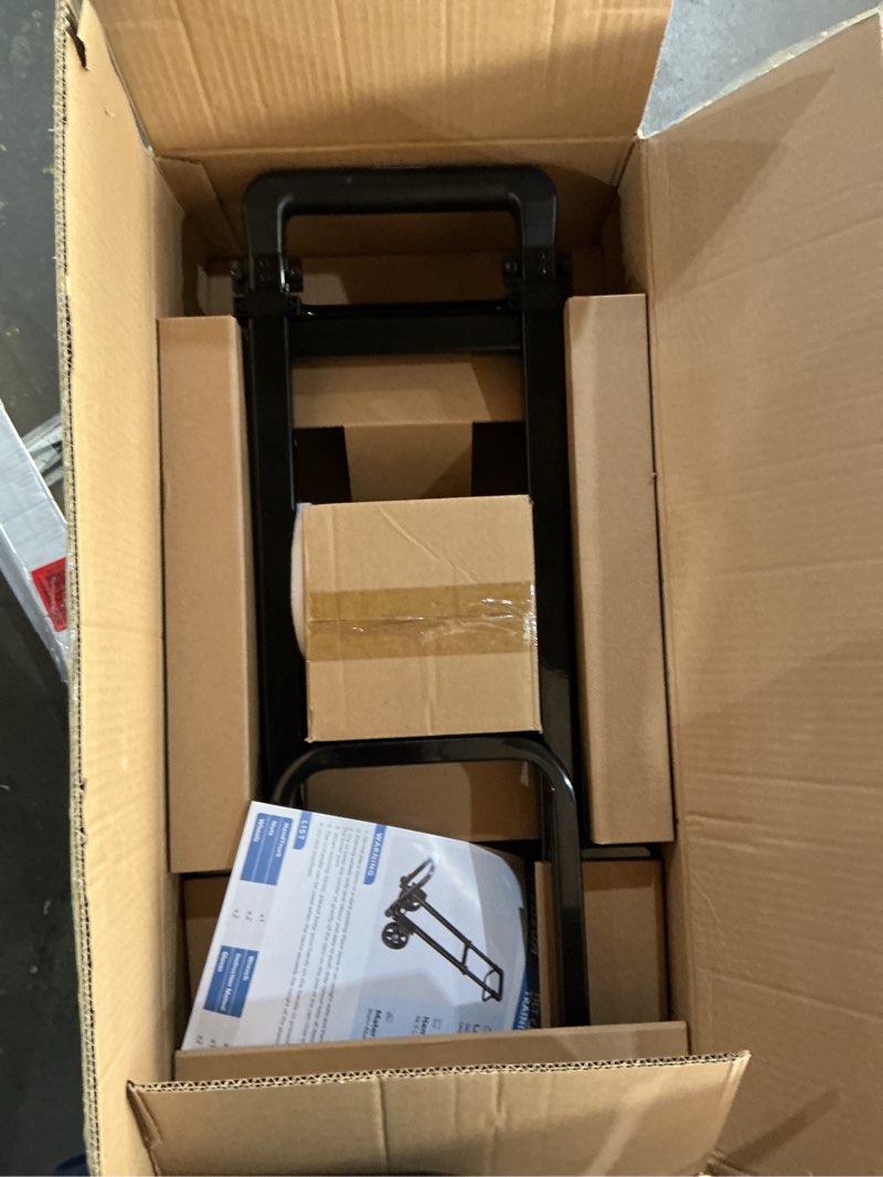 Condition photo showing New/Like New for KEDSUM Dolly Cart with Wheels, Upgrade Labor-Saving Folding Dolly with Training Wheels, Heavy Duty Hand Truck Cart with Pedal Rod,Thickened Iron Pipe for Moving, Furniture, Warehouse Use