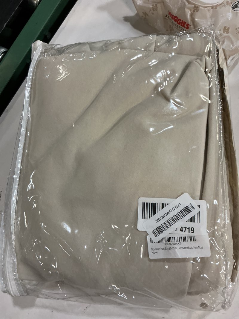 Condition photo showing New/Like New for octorose full size 54x75x8 inch 3 side zipper classic soft micro suede futon cover sofa daybed mattress slipcover (khaki, full size) khaki full size