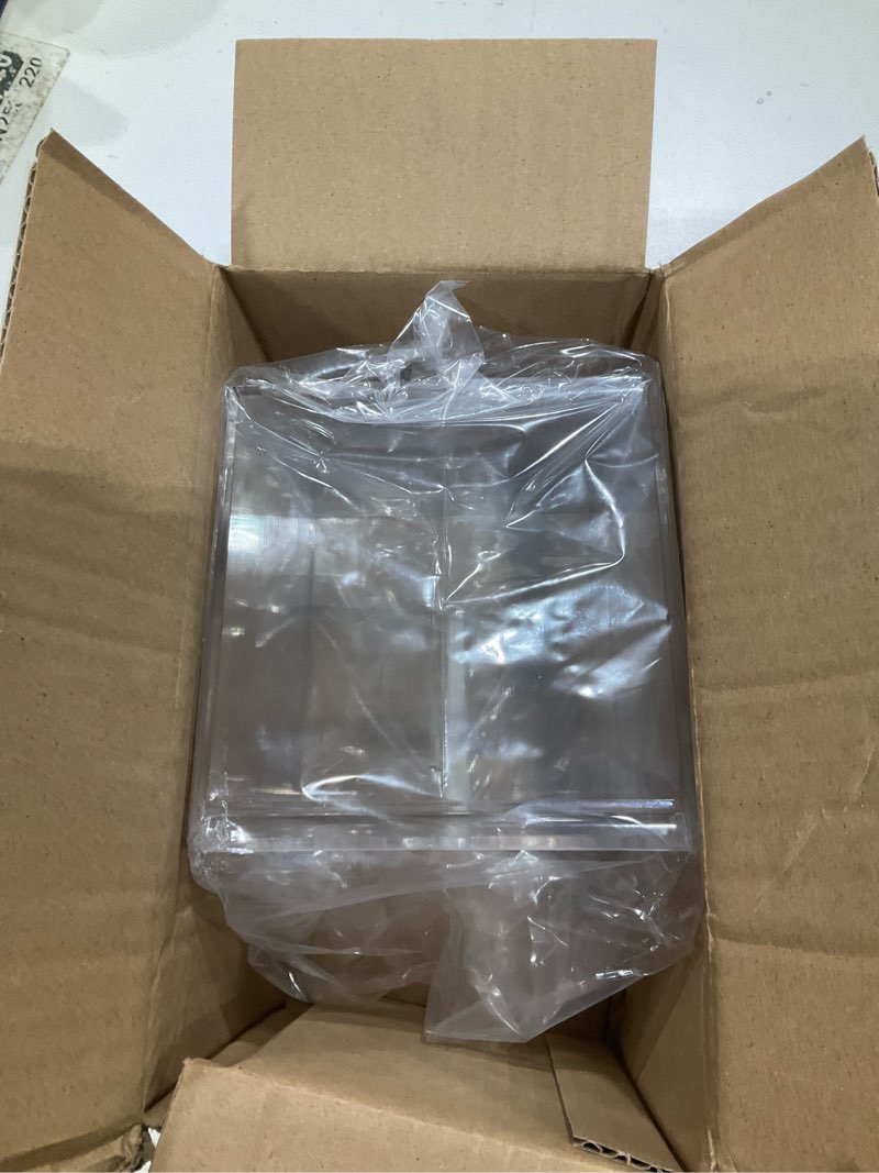 Condition photo showing New/Like New for Veemoon Small Clear Acrylic Storage Box with Lid Plastic Coffee Pod Holder Reusable Coffee Capsule Organizer Square Empty Storage Case for Home Office Space-Saving Tea Bag and Sugar Packet 4.72 Inch