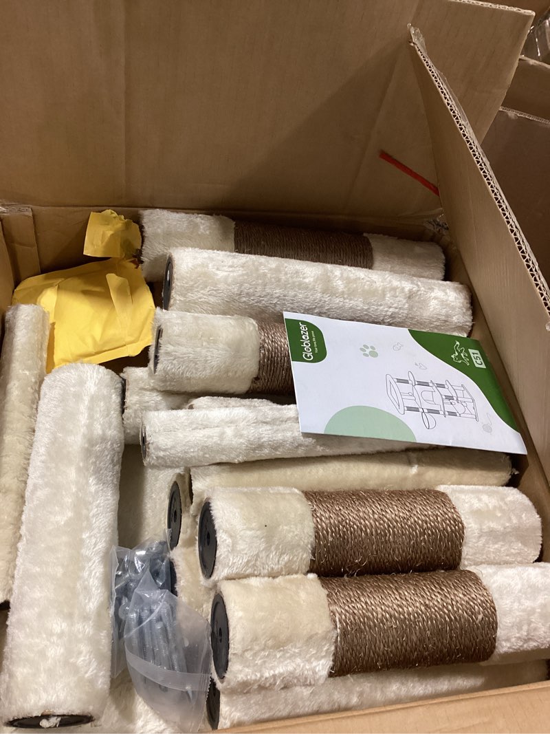 Globlazer Corner Cat Tree, 51in Curved Series Modern Cat Tower for Indoor Cats with Hammock, 7 Sisal