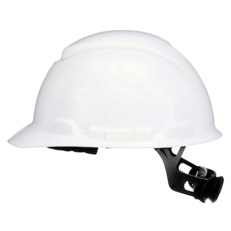 3m quick adjusting ratchet type i class g e white hard hat