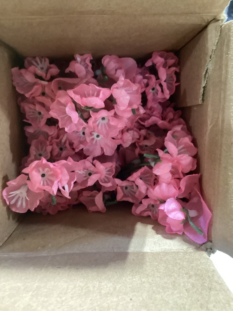 Condition photo showing As Is for Artificial Wisteria Long Hanging Bush Flowers - 15 Stems For Home, Wedding, Restaurant and Office Decoration Arrangement, Pink