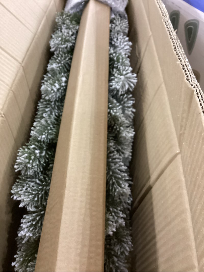 Nearly Natural 3ft. Flocked Christmas Artificial Pine Tree in Tin Planter