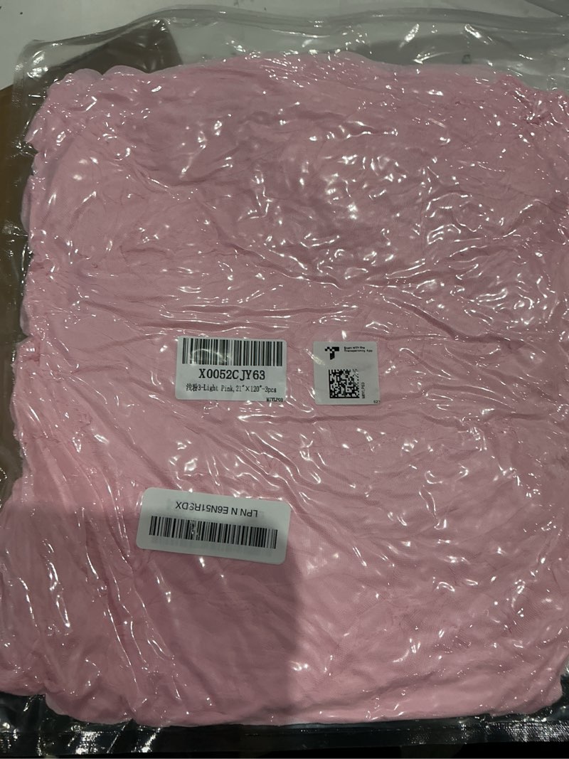 Condition photo showing As Is for 3 pack light pink cheesecloth table runner 21 x 120 inch boho gauze sheer table runner 10ft long for wedding baby shower bridal shower easter holiday birthday home decor light pink 21"×120“-3pcs
