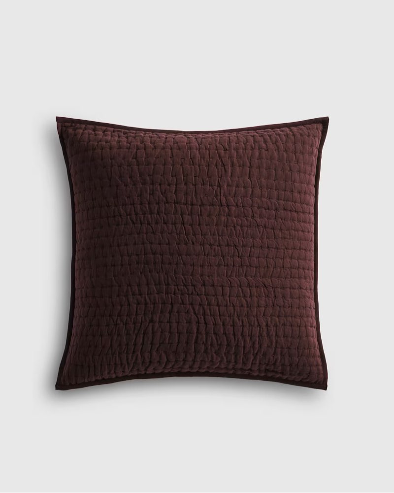 european linen cotton stitch quilted euro sham size: euro color: espresso