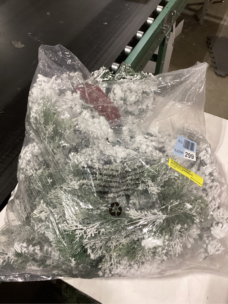 Condition photo showing Good Condition for Similar product 2 Pcs Christmas Snow Norfolk Pine Garlands, 6 Ft White Frost Real Touch Artificial Greenery Garland, Faux Snowy Pine Cedar Garland Ornaments for Mantle Fireplace Table Indoor Outdoor Xmas Decoration