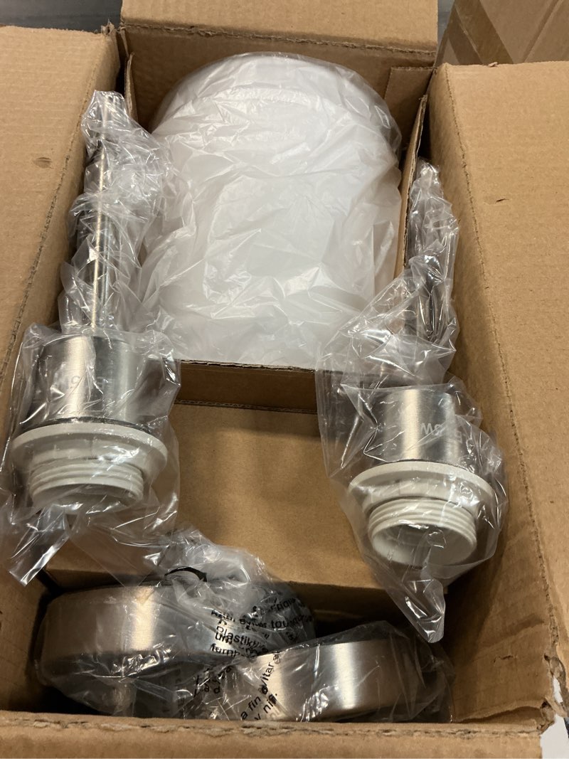 Condition photo showing New/Like New for depuley battery operated wall sconce: set of 2 wireless wall lights with remote for bedroom - 12 colors rechargeable wall lamp for living room dining room hallway bathroom staircases - nickel 24 inch brushed nickel 24 inch set of 2